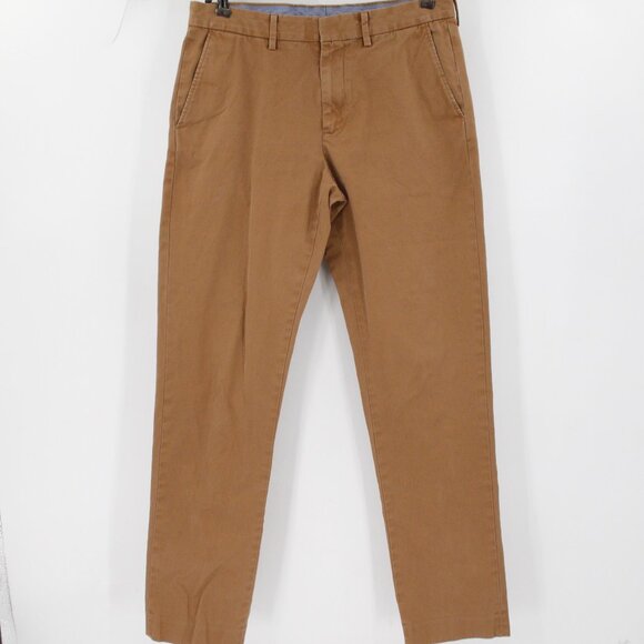 J. Crew Pants Mens 32 Bowery Slim Straight Leg Flat Front Chino Cotton Mid Rise - Picture 1 of 13